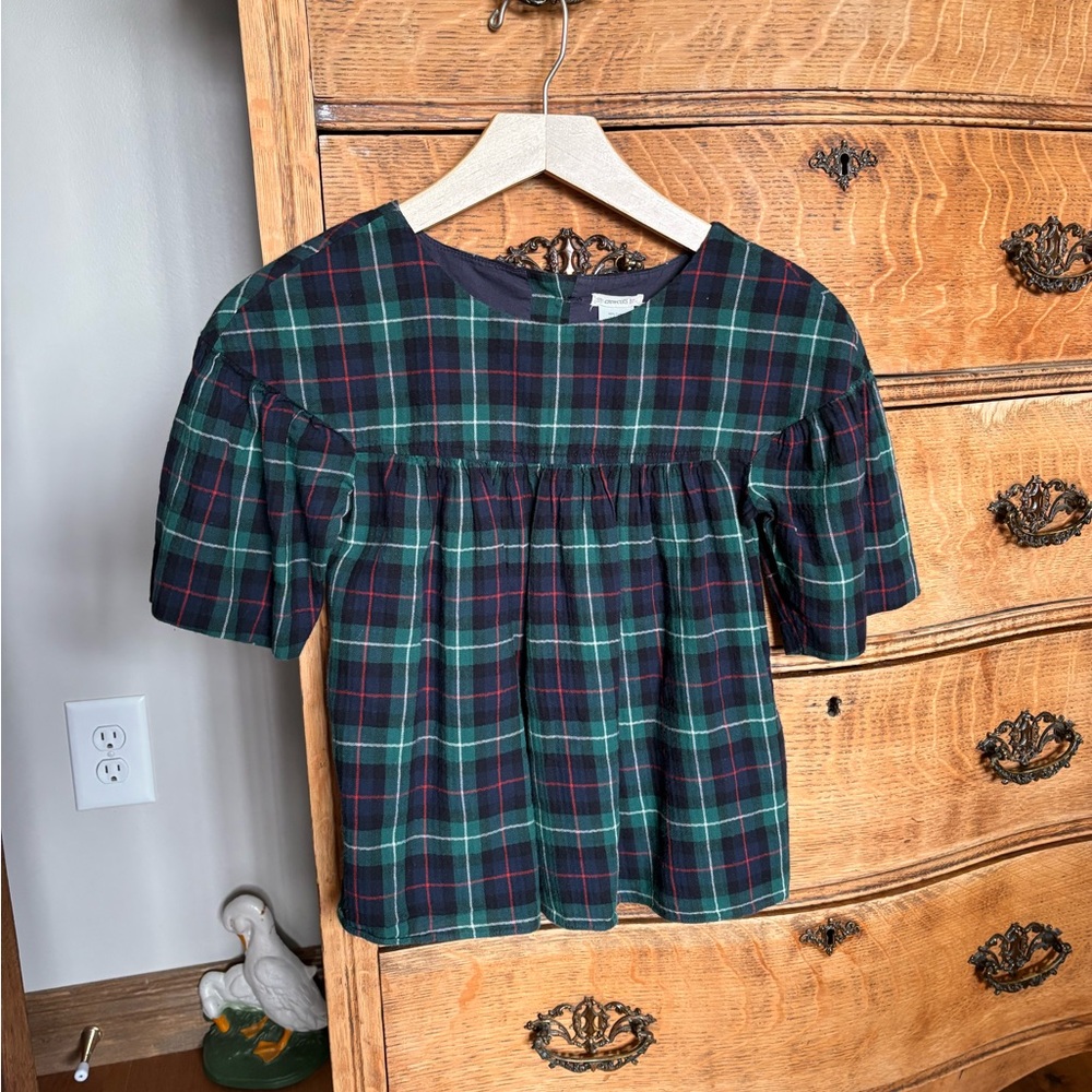 Crewcuts Plaid Kids Blouse - Green and Red and Navy